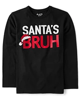 Boys Santa's Bruh Graphic Tee