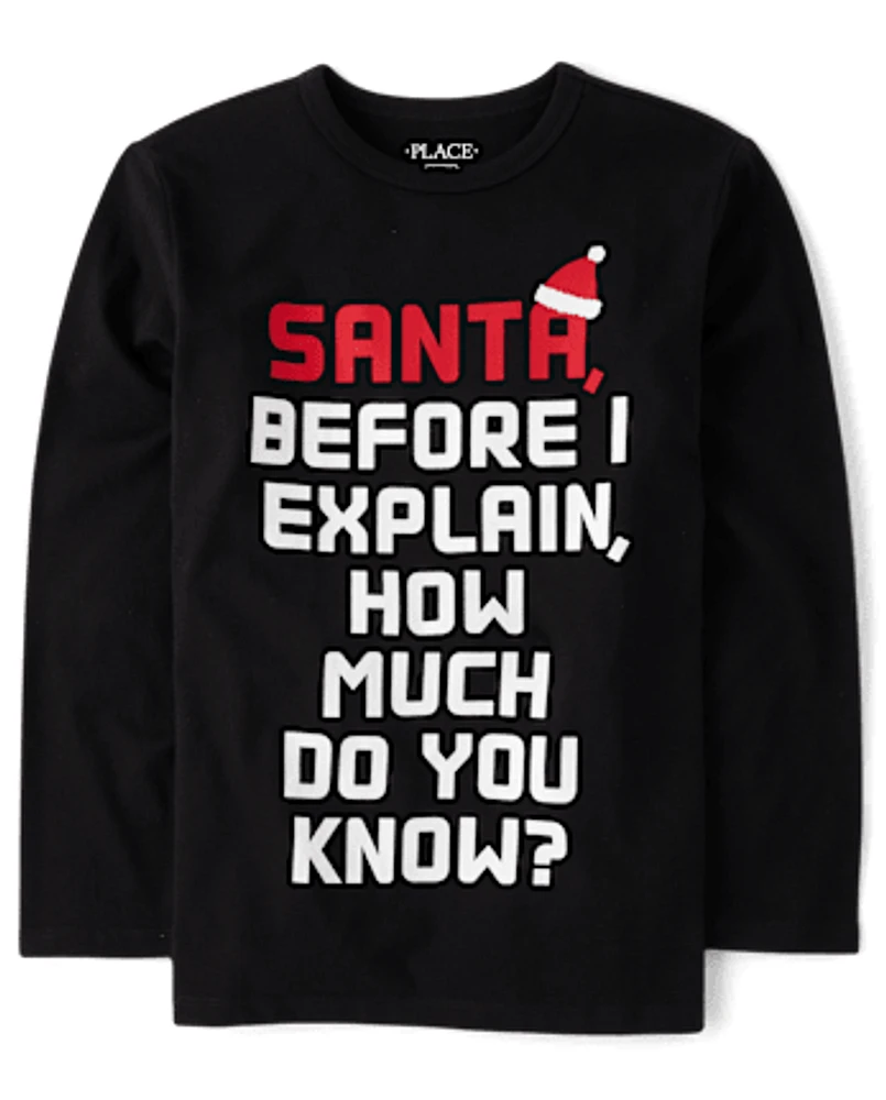 Boys Santa Explain Graphic Tee