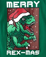 Boys Dino Merry Rex-Mas Graphic Tee