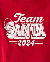 Unisex Kids Famille assortie Team Santa 2024 T-shirt imprimé