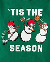 Baby And Toddler Boys Christmas Snowman Sports Graphic Tee