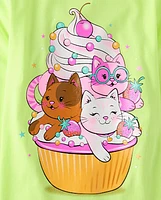 Girls Cat Dessert Graphic Tee 2-Pack