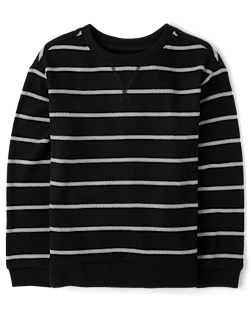 Boys Plush Rib Lightweight Sweater Top