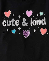 Baby And Toddler Girls Cute Kind Graphic Tee