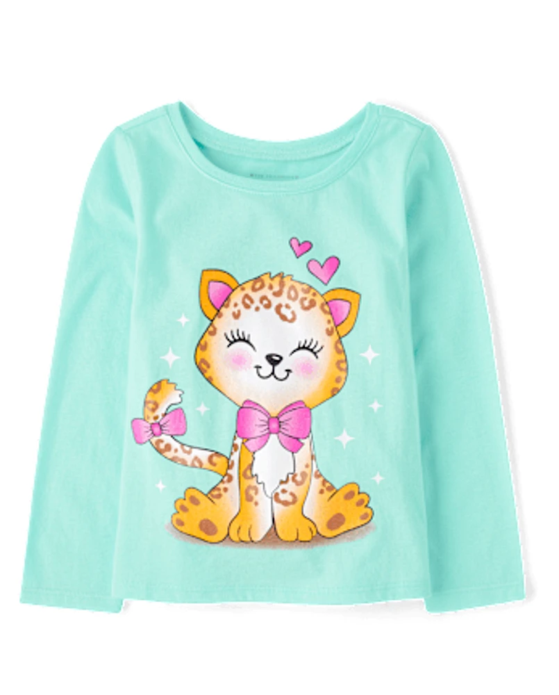 Baby And Toddler Girls Cheetah Graphic Tee