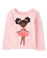 Baby And Toddler Girls Ballerina Graphic Tee