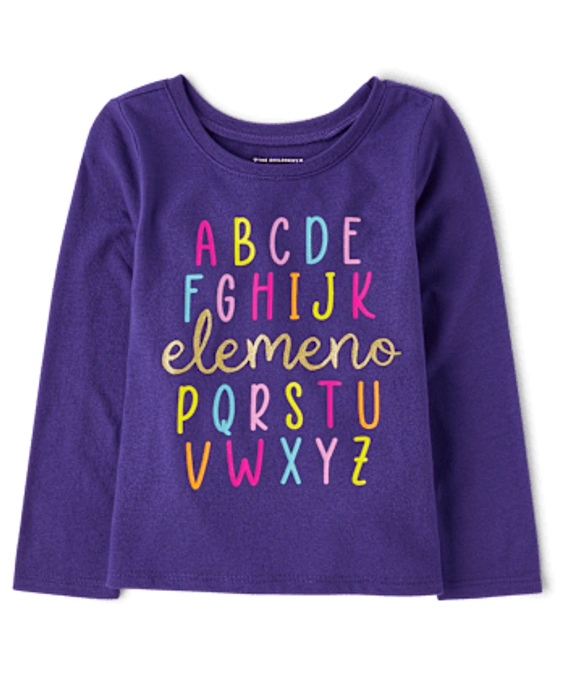 Baby And Toddler Girls Alphabet Graphic Tee