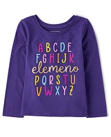 Baby And Toddler Girls Alphabet Graphic Tee