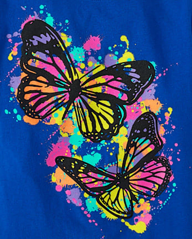 Girls Gloss Butterfly Graphic Tee