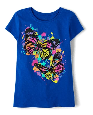 Girls Gloss Butterfly Graphic Tee