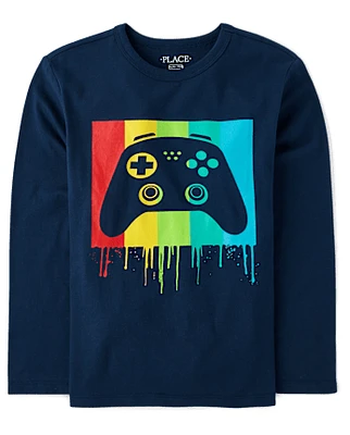 Boys Rainbow Gamer Graphic Tee