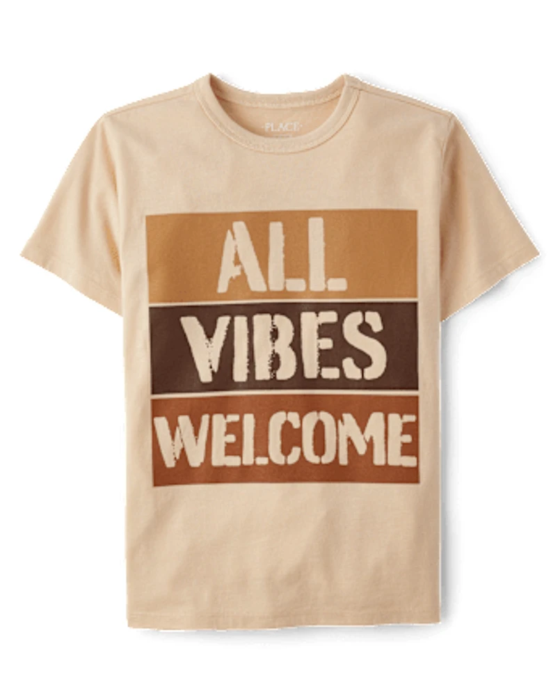 Boys All Vibes Welcome Graphic Tee