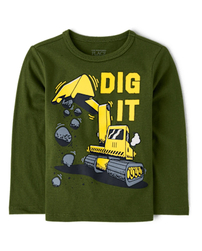 Baby And Toddler Boys Dig It Construction Graphic Tee