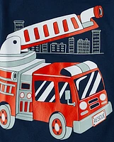 Baby And Toddler Boys Fire Truck Graphic Tee