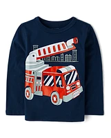 Baby And Toddler Boys Fire Truck Graphic Tee