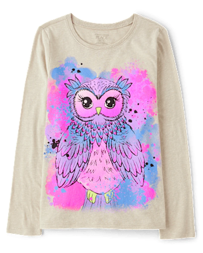 Girls Owl Graphic Tee