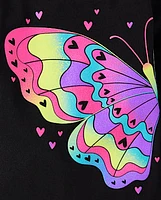 Baby And Toddler Girls Rainbow Butterfly Graphic Tee