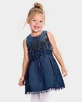 Baby And Toddler Girls Foil Dot Fit Flare Dress