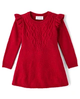 Baby And Toddler Girls Cable Knit Sweater Dress