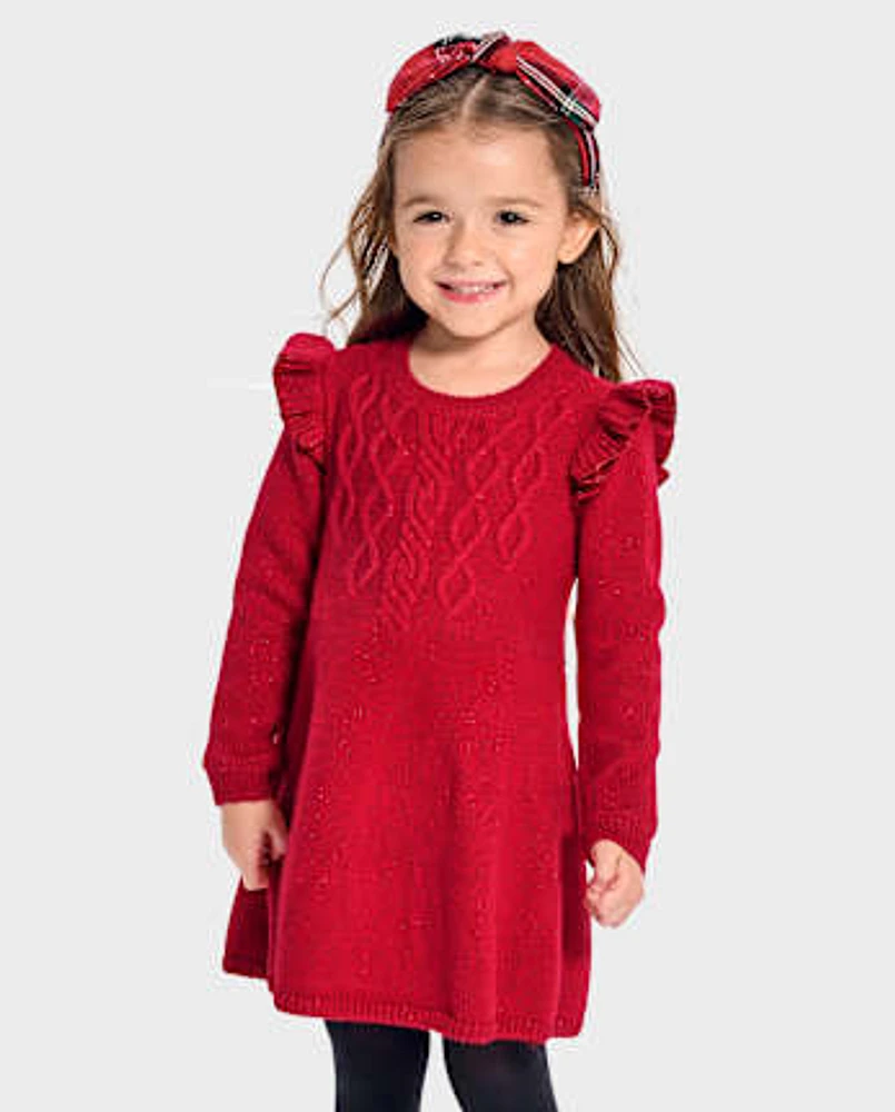 Baby And Toddler Girls Cable Knit Sweater Dress