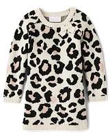 Baby And Toddler Girls Leopard Sweater Dress