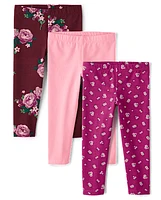 Toddler Girls Floral Leggings 3-Pack