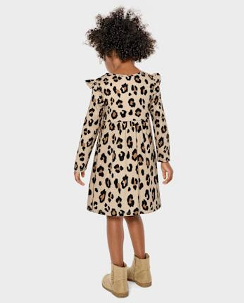 Baby And Toddler Girls Leopard Flutter Dress