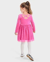 Baby And Toddler Girls Cross Back Glitter Velour Tutu Dress