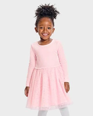 Baby And Toddler Girls Cross Back Velour Tutu Dress