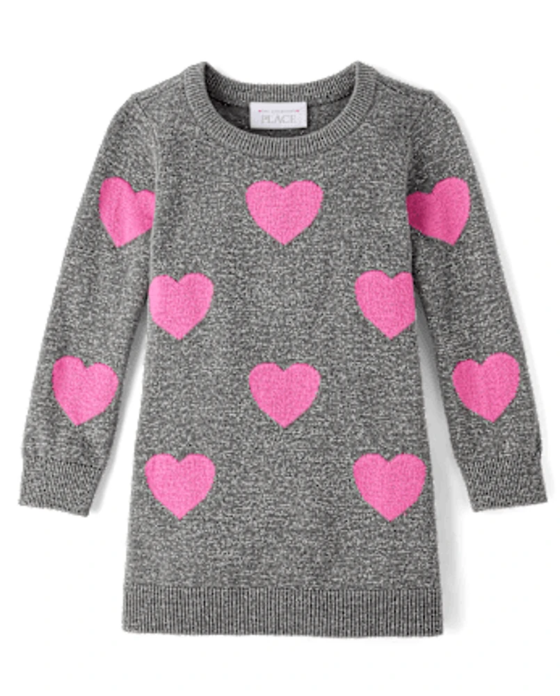 Baby And Toddler Girls Heart Sweater Dress