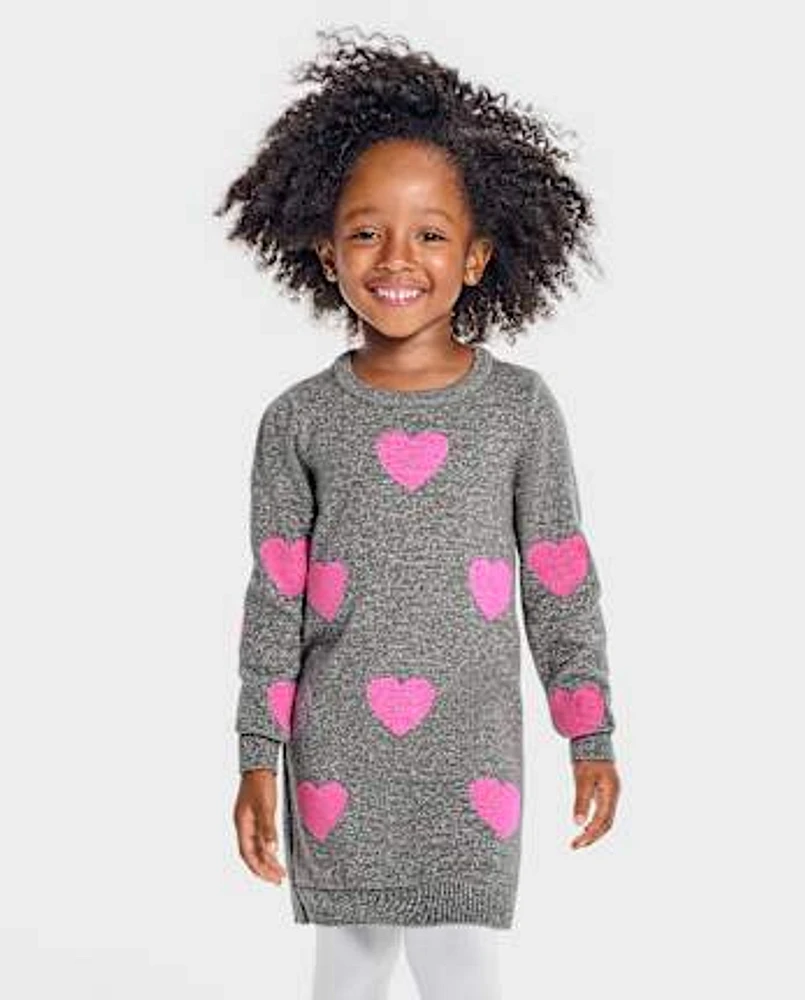 Baby And Toddler Girls Heart Sweater Dress