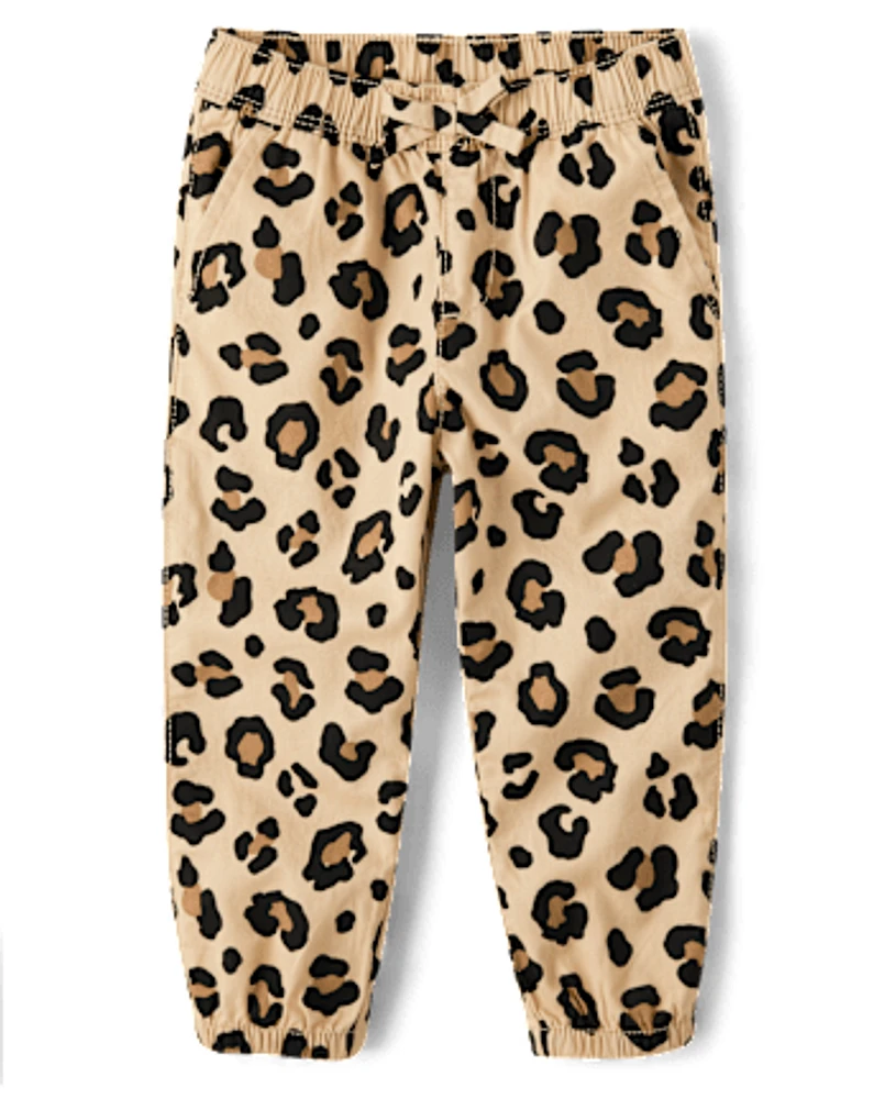 Baby And Toddler Girls Leopard Pull On Jogger Pants