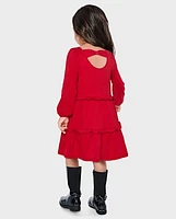 Baby And Toddler Girls Bow Back Tiered Dress