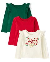 Baby And Toddler Girls Joy Top 3-Pack