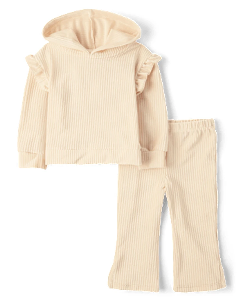 Toddler Girls Ribbed Velour 2-Piece Outfit Set