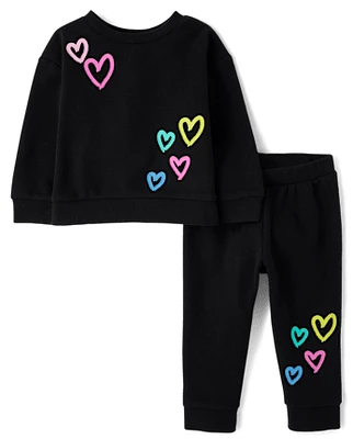 Toddler Girls Graphic Fleece 2-Piece Outfit Set