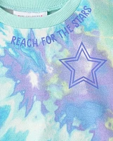 Toddler Girls Tie Dye Star Fleece 2-Piece Outfit Set