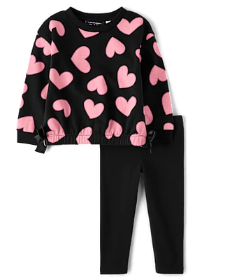 Toddler Girls Heart 2-Piece Outfit Set