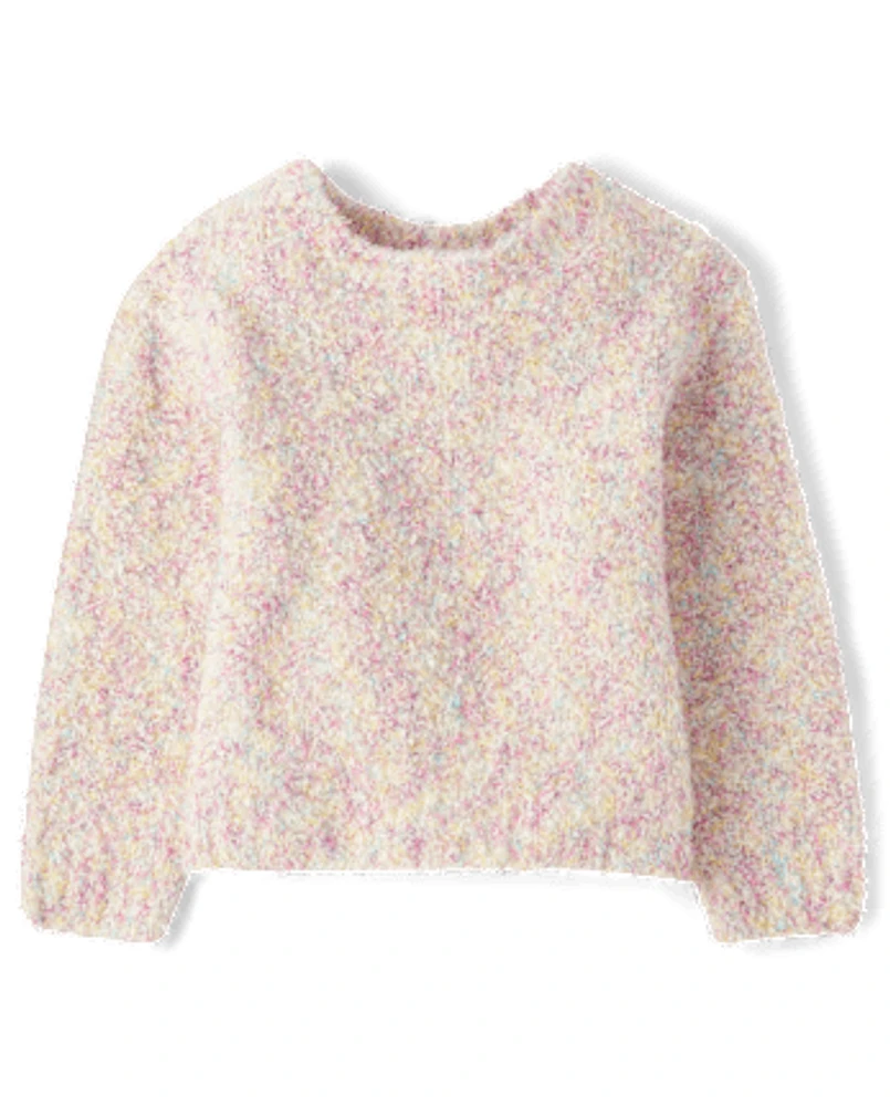 Toddler Girls Rainbow Fuzzy Sweater