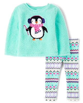 Toddler Girls Penguin 2-Piece Outfit Set