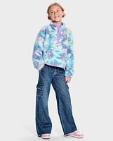 Girls Cargo Wide Leg Jeans