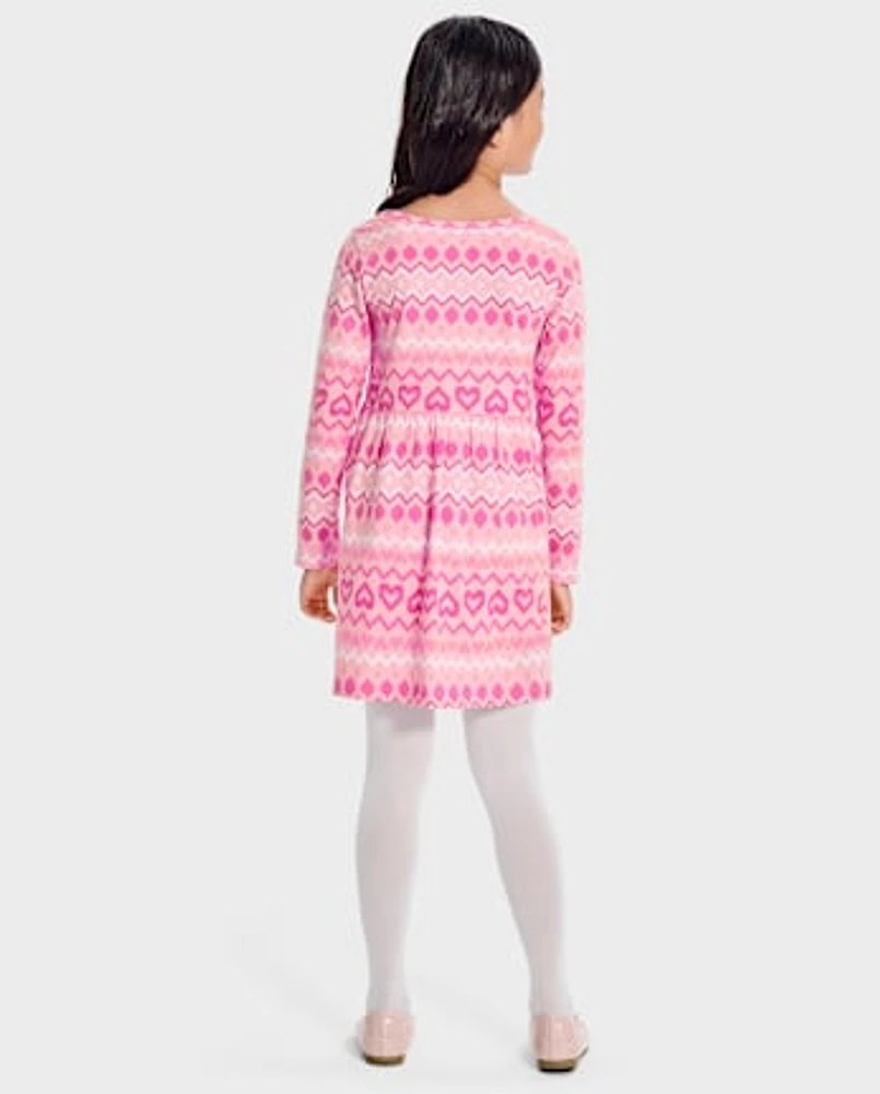 Girls Heart Fairisle Everyday Dress