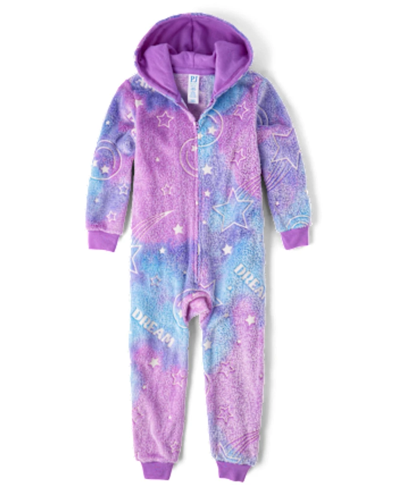 Girls Glow Icon Sherpa One Piece Pajamas