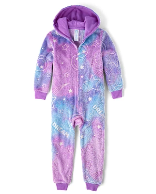 Girls Glow Icon Sherpa One Piece Pajamas