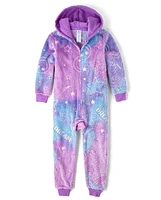 Pyjama une pièce en sherpa Icon phosphorescent pour fille