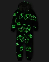 Boys Glow Gamer Sherpa One Piece Pajamas