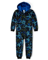 Boys Ninja Microfleece One Piece Pajamas