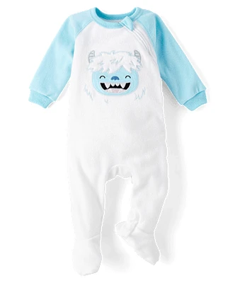 Unisex Baby And Toddler Yeti Microfleece Footed One Piece Pajamas