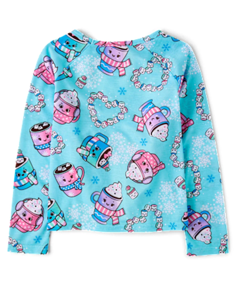 Pyjama chocolat chaud pour fille