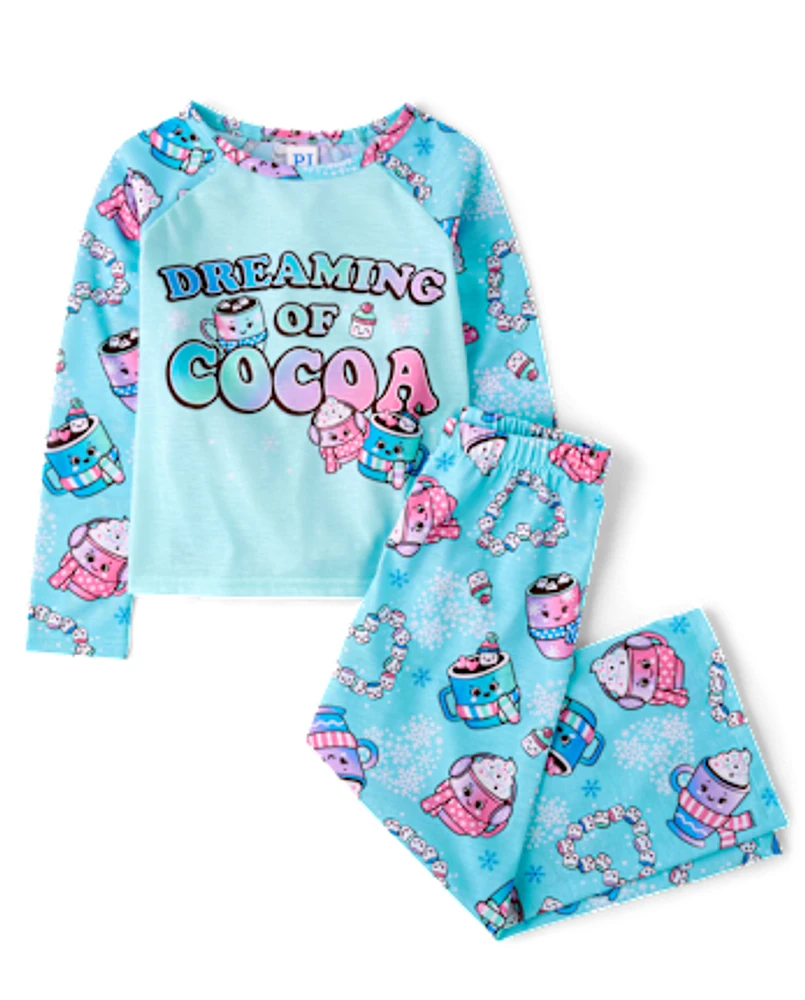 Pyjama chocolat chaud pour fille